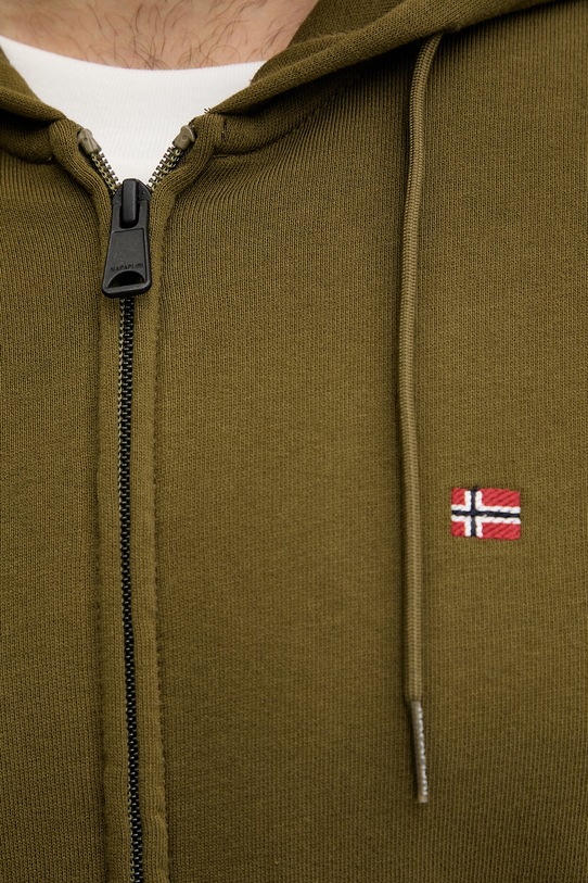 Napapijri bluza rozpinana z kapturem męska bawełniana BALIS NP0A4HHVG3A1 zielony