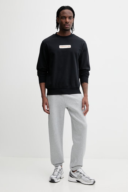 Napapijri bluza bawełniana SOL NP0A4HO49411 czarny SS26