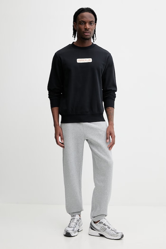 Napapijri bluza bawełniana SOL NP0A4HO49411 czarny SS26