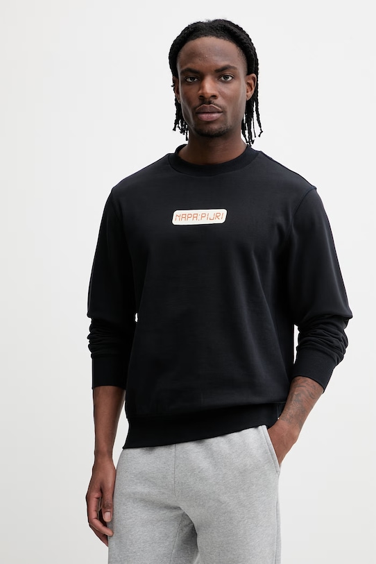 Odzież Napapijri bluza bawełniana SOL NP0A4HO49411 czarny
