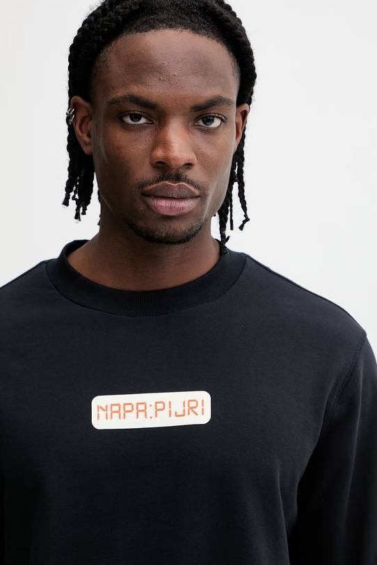 Napapijri bluza bawełniana SOL czarny NP0A4HO49411
