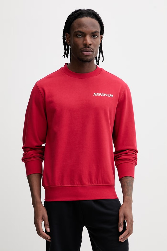 Odzież Napapijri bluza bawełniana SOL NP0A4HO4RAQ1 czerwony