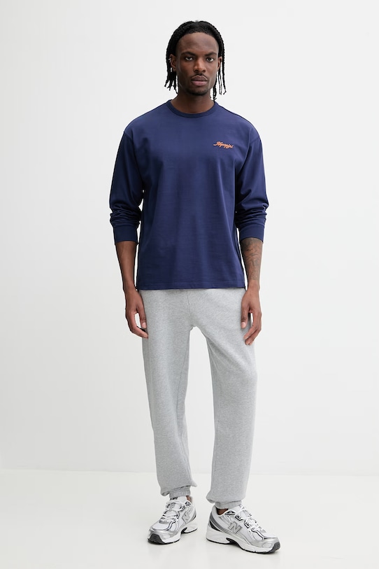 Napapijri bluza bawełniana UYUNI NP0A8AD1B2Q1 granatowy SS26