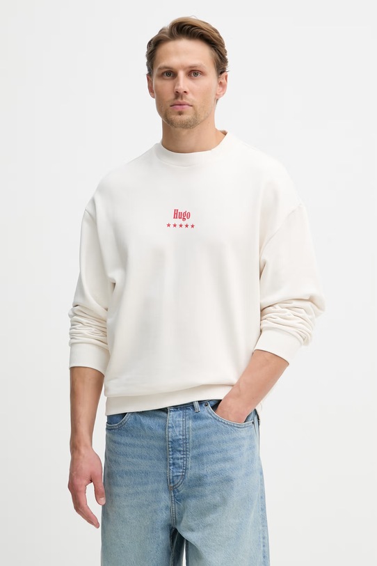 Odzież HUGO Blue bluza damska bawełniana Nucavex 50560062 beżowy