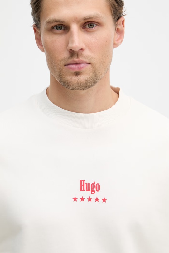 HUGO Blue bluza damska bawełniana Nucavex beżowy 50560062