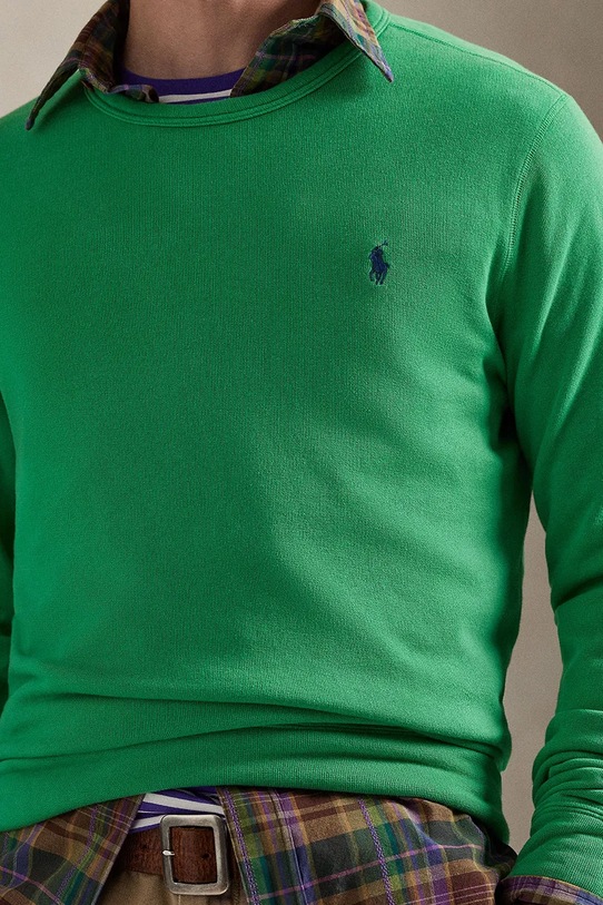Polo Ralph Lauren ISLAND LOOPBACK-KNT-SWEATSHIRT mikina bavlnená pánska zelená 710A12485003
