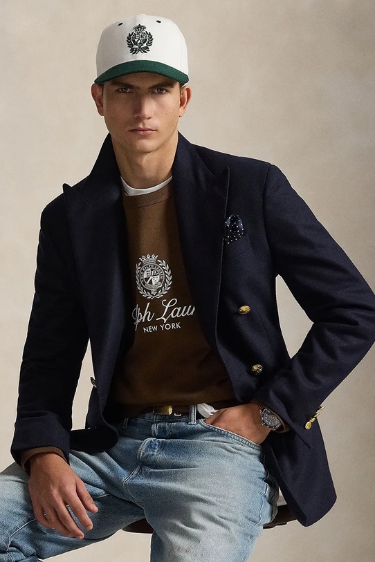 Polo Ralph Lauren bluza SEASONAL FLEECE-KNT-SWEATSHIRT 710A13264001 brązowy