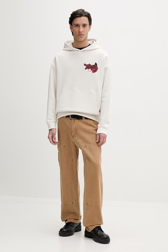 Bavlněná mikina HUGO Dagethood 50556389 béžová SS26