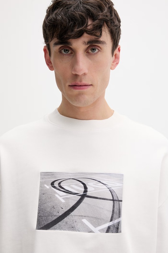 Хлопковая кофта HUGO Dweel бежевый 50558389