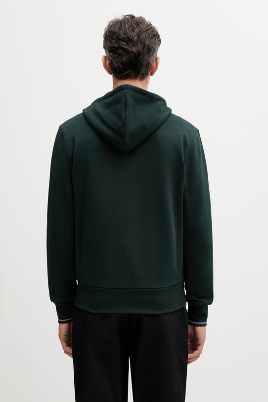 Îmbrăcăminte Fred Perry hanorac cu fermoar și glugă din bumbac bărbătesc J7536 verde