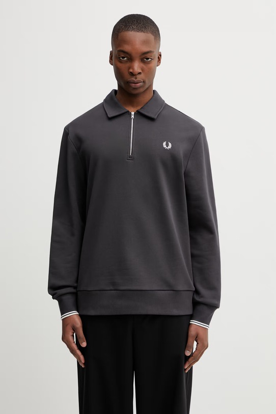 Fred Perry bluza bawełniana bawełna szary M2426