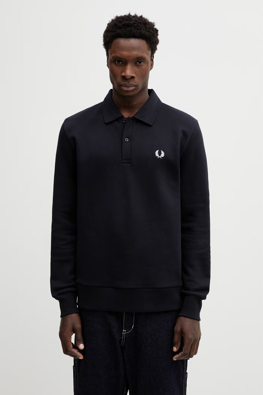 Fred Perry bluza z kapturem męska bez kaptura granatowy M2427