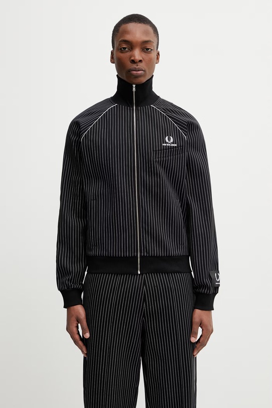 Fred Perry x Kris Van Assche kurtka z bawełną męska czarny SJ2100