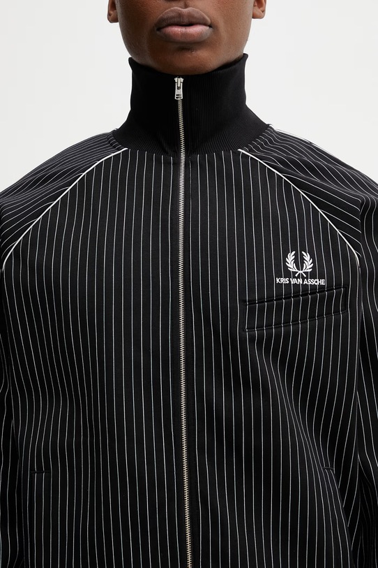 Fred Perry x Kris Van Assche kurtka z bawełną męska czarny SJ2100