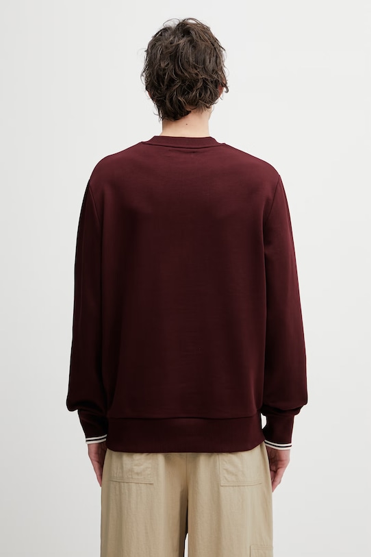 Odzież Fred Perry bluza męska bawełniana M7535.64A bordowy