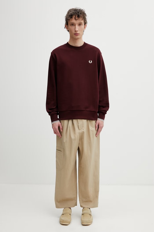 Fred Perry bluza bawełniana męska M7535.64A bordowy