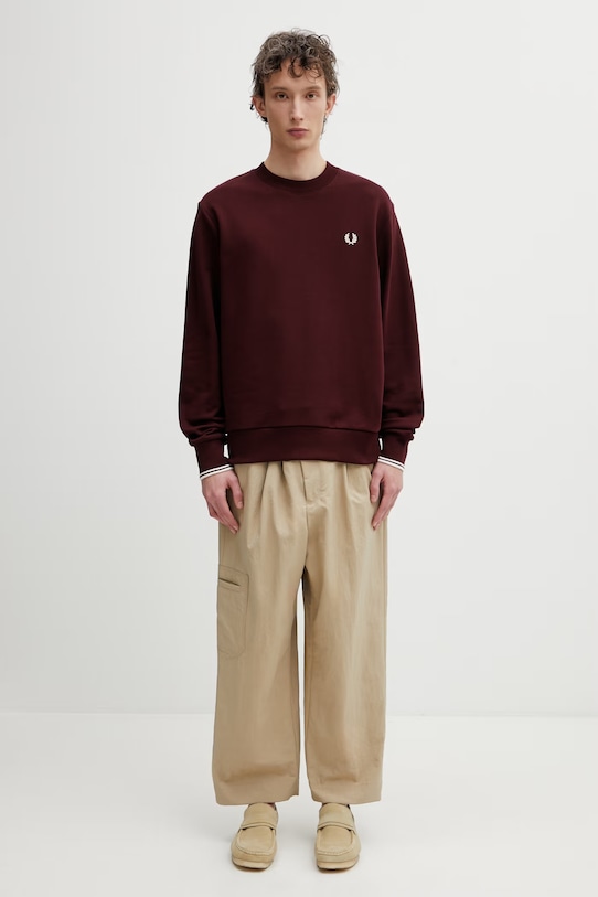 Fred Perry bluza bawełniana męska M7535.64A bordowy