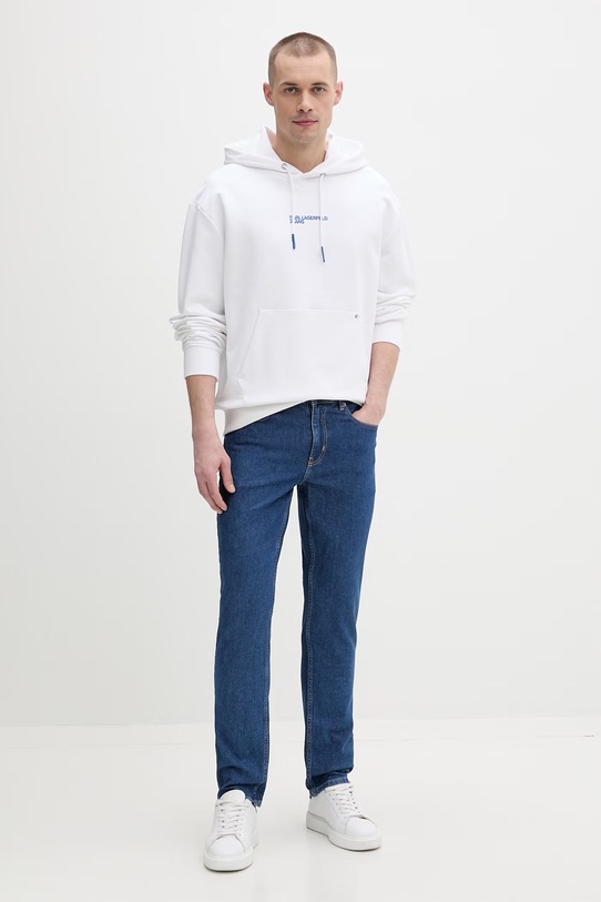 Karl Lagerfeld Jeans hanorac cu glugă pentru bărbați, din bumbac B2M20035 alb SS26