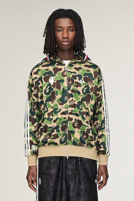 Суичър adidas Originals x BAPE шарен зелен KF4916