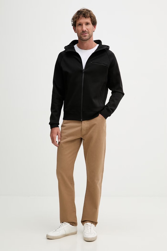 Blauer bluza rozpinana z kapturem męska z bawełną SHAW BLUF02034 czarny SS26