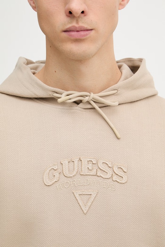 Guess felpa da uomo in cotone M6GQ04.K3009 beige