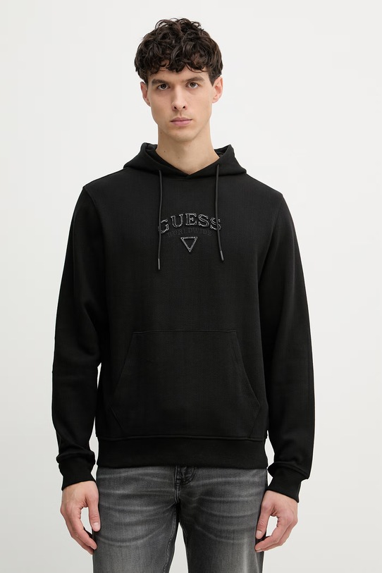 Guess felpa da uomo in cotone nero M6GQ04.K3009