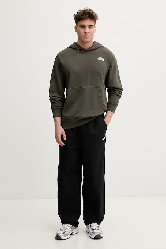 The North Face bluza z kapturem męska z bawełną MONTE NF0A8GA821L1 zielony SS26