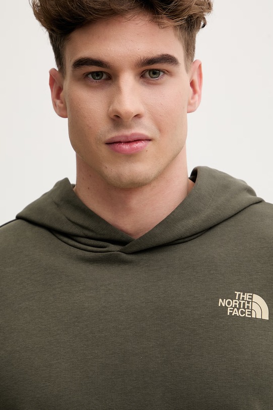 The North Face bluza z kapturem męska z bawełną MONTE zielony NF0A8GA821L1