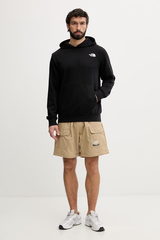 The North Face bluza z kapturem męska z bawełną MONTE NF0A8GA8JK31 czarny SS26