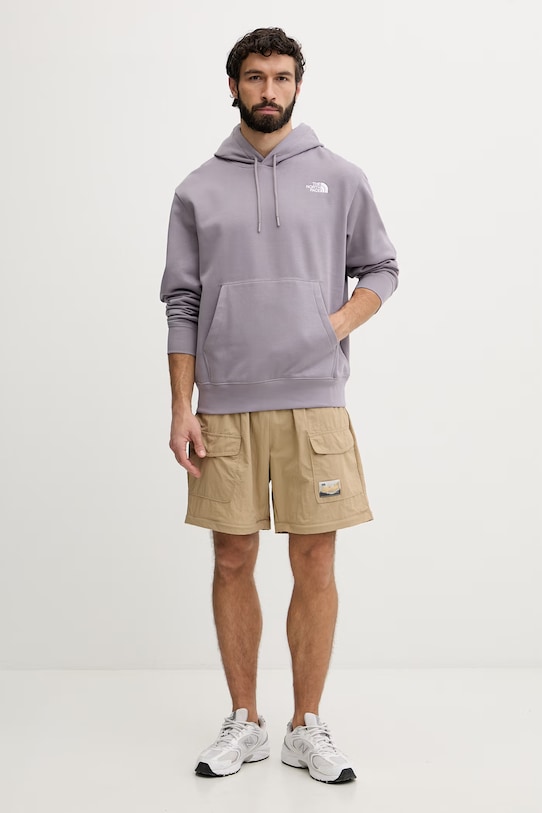 The North Face mikina pánská s bavlnou Essential NF0A89ESG7O1 fialová SS26