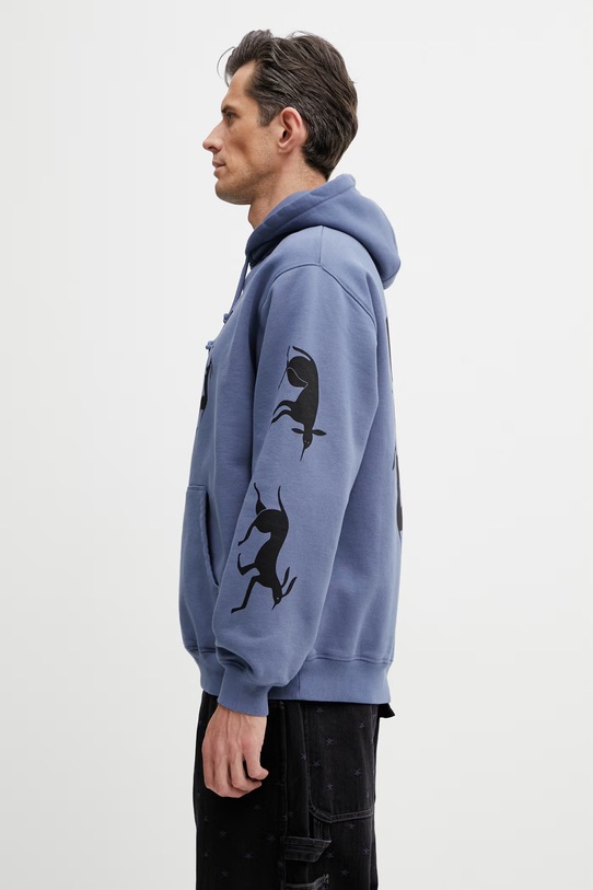 by Parra Non grand cafe bluza z kapturem męska z bawełną 55231 niebieski SS26