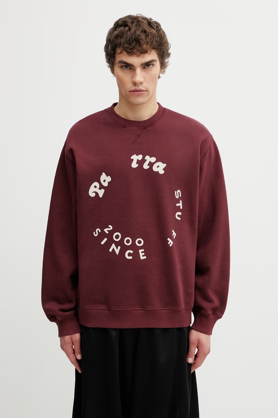 Odzież by Parra Gasoline bluza z bawełną damska 55235 bordowy