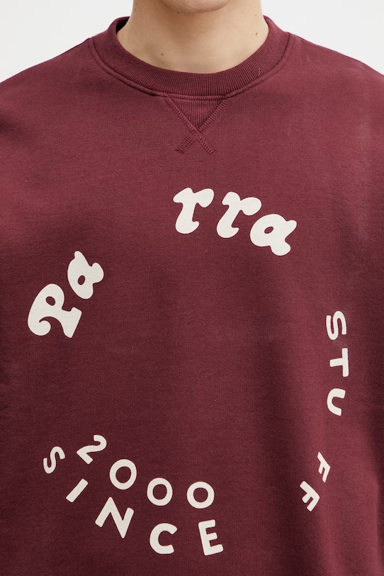 by Parra Gasoline bluza z bawełną damska bordowy 55235