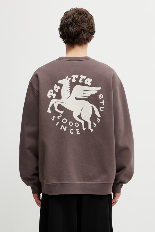 By Parra Gasoline bluza z bawełną męska brązowy 55236