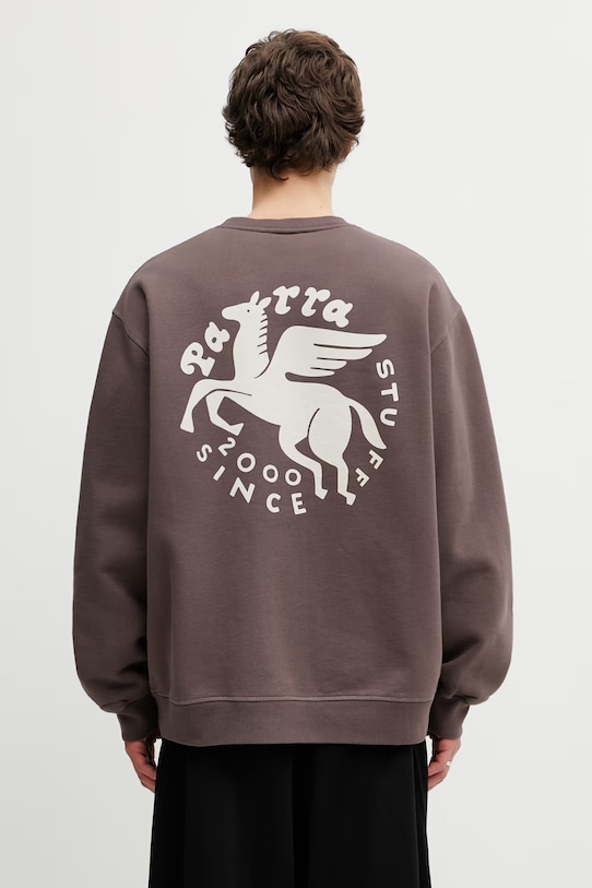 By Parra Gasoline bluza z bawełną męska brązowy 55236