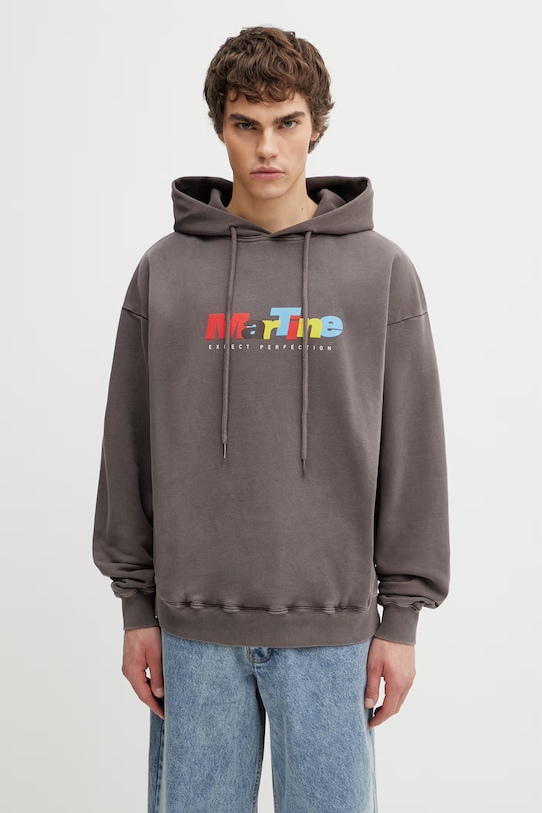 Martine Rose Classic bluza z kapturem bawełniana męska brązowy 602JS01700