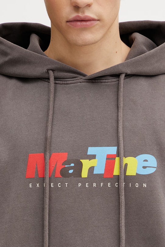 Martine Rose Classic bluza z kapturem bawełniana męska brązowy 602JS01700