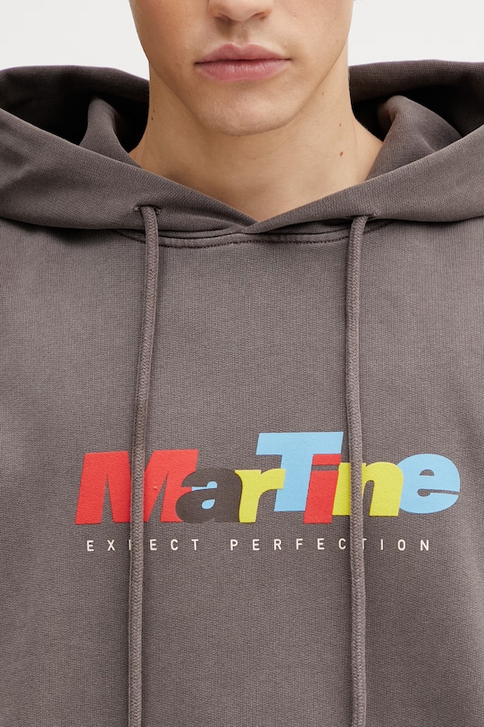 Martine Rose Classic bluza z kapturem bawełniana męska brązowy 602JS01700