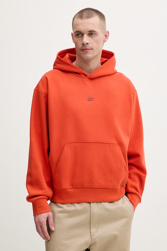 Oakley bluza z kapturem męska z bawełną pomarańczowy FOA407826