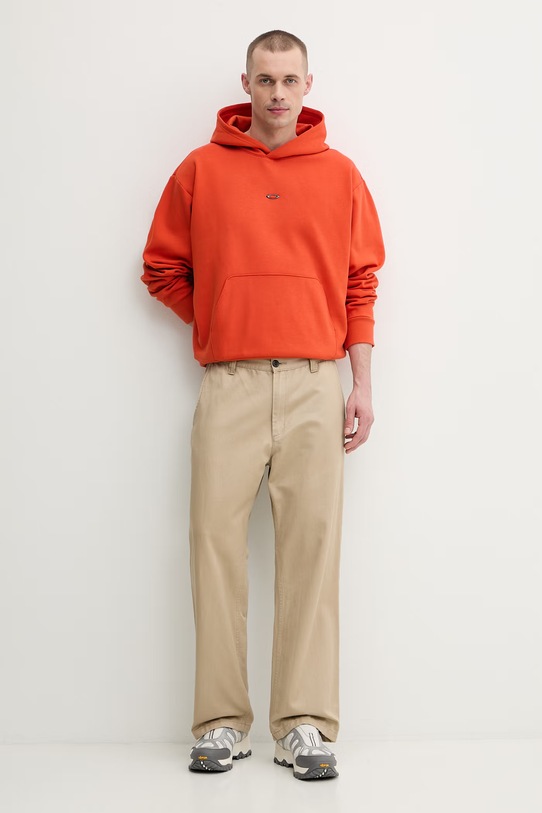 Oakley bluza z kapturem męska z bawełną FOA407826 pomarańczowy SS26