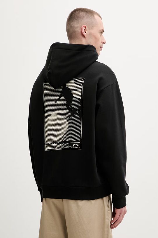 Oakley bluza z kapturem męska bawełniana SANDBOARD czarny FOA407910