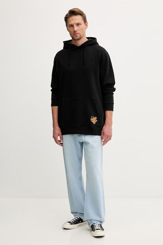 Hurley кофта с капюшоном для мужчин из хлопка MFTEUTT0003 чёрный SS26