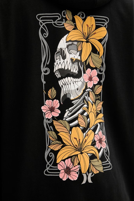 Hurley кофта с капюшоном для мужчин из хлопка MFTEUTT0003 чёрный