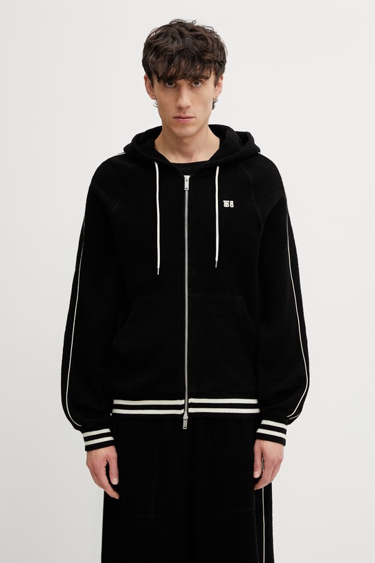 Wales Bonner Prince bluza rozpinana męska czarny US26JE02.JE04.999