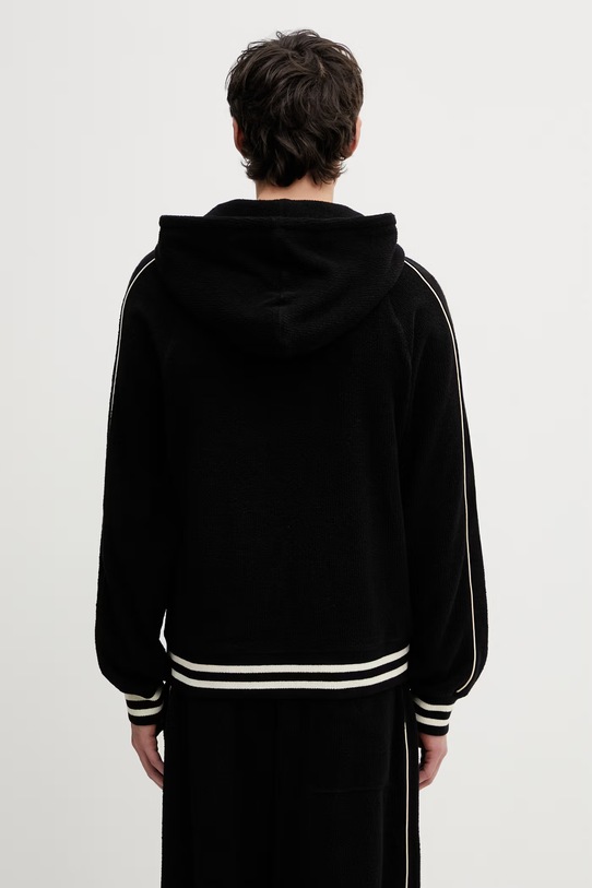 Odzież Wales Bonner Prince bluza rozpinana męska US26JE02.JE04.999 czarny