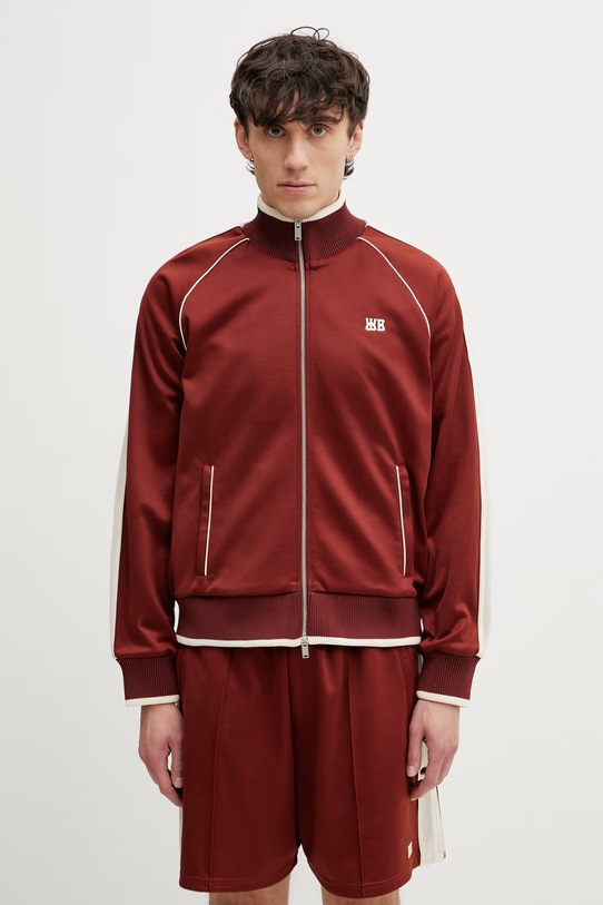 Wales Bonner Motion Track bluza rozpinana z bawełną męska pomarańczowy MS26JE06.JE10.301