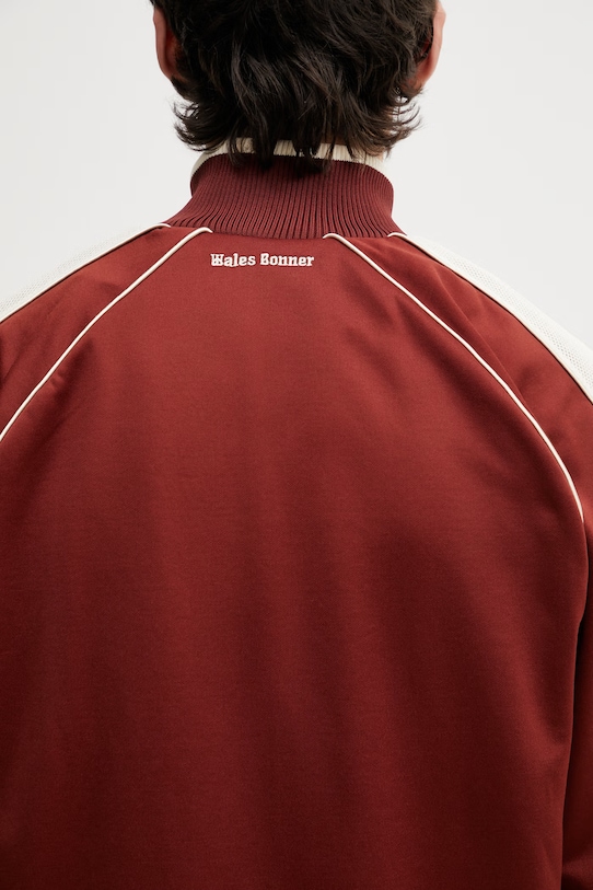 Wales Bonner Motion Track bluza rozpinana z bawełną męska pomarańczowy MS26JE06.JE10.301