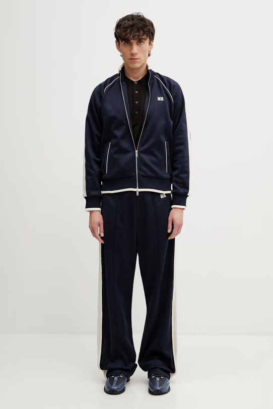 Wales Bonner Motion Track bluza z bawełną męska MS26JE06.JE10.503 granatowy