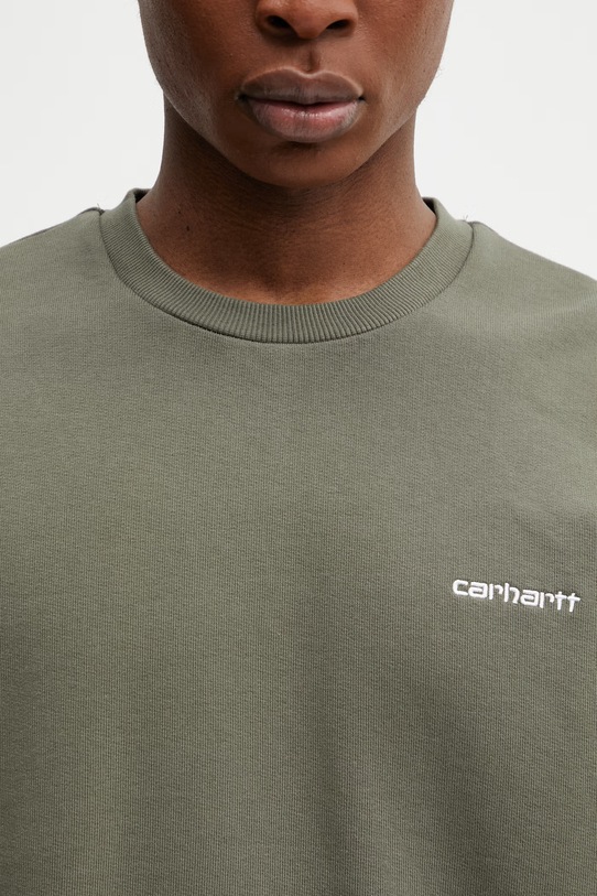 Carhartt WIP Script Embroidery Sweat bluza bawełniana damska zielony I034496.3LUXX