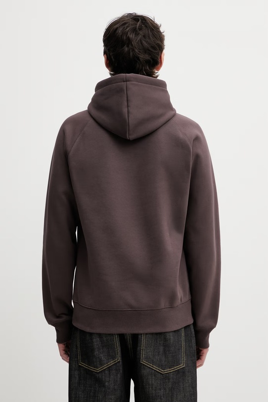Odzież Carhartt WIP Hooded Chase Sweat bluza z kapturem męska I033661.3LNXX brązowy